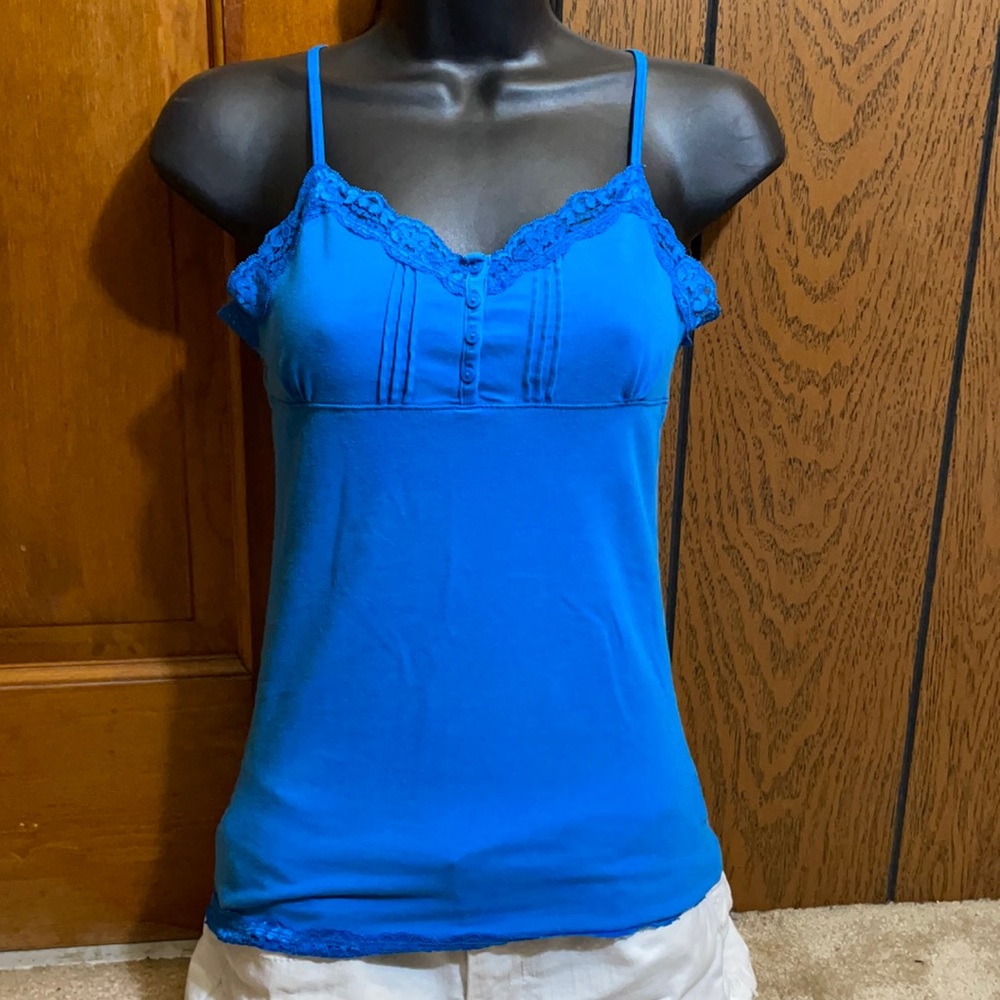Blue Spaghetti Strapped Shirt